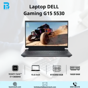 Laptop Dell Gaming G15 5530 i7-13650HX/ 16GB/ SSD 512GB/ RTX3050 6GB/ Windows 11 Home/ Office Home 24/ 1Y/ Xám/ 71053700