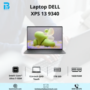 Laptop Dell XPS 13 9340 Ultra 7 155H/16GB/1TB/13.4QHD Touch/Office /Win11 / HXRGT2