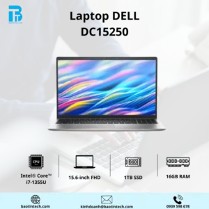 Laptop Dell DC15250-I7U161W11SLU I7-1355U/ 16GB/ 1TB SSD/ 15.6" FHD/ UMA/ WIN11/ OFFICE HOME 24/ BẠC/ P112F010/ 1Y
