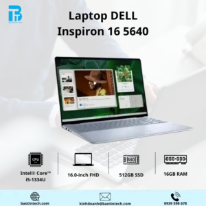 Laptop Dell Inspiron 16 5640 I5-1334U/ 16GB/ 512GB SSD/ 16.0 INCH FHD / WIN 11/ OFFICE HOME 2024/ ICE BLUE/ P131F/ N5640-I5U165W11IBU