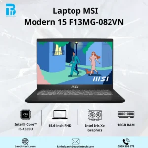 Laptop MSI Modern 15 F13MG 082VN i5-1335U /16GB DDR4 /SSD 512GB PCIe / 15.6 FHD /Win11/2y