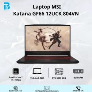 Laptop MSI GF66 12UCK-804VN I7-12650H/ 8GB/ 512GB SSD/ RTX 3050/4GB/ 15.6INCH FHD/ WIN11