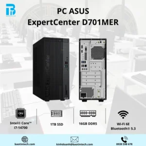 PC ASUS D701MER i7-14700/ 16GD5/ 1T-SSD/ TPM/ B760/ WF6E/ BT5/ KB/ M/ 500W/ NOS/3Y-OSS/ ĐEN