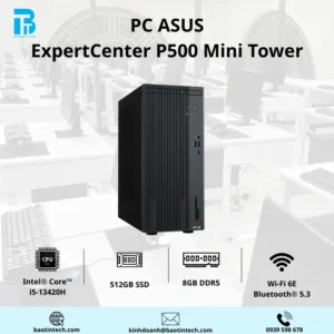 PC ASUS ExpertCenter P500 Mini Tower i5-13420H/8GD5/512G-SSD/180W/W11H/2Y-OSS/ Xám/ P500MV-13420H106W