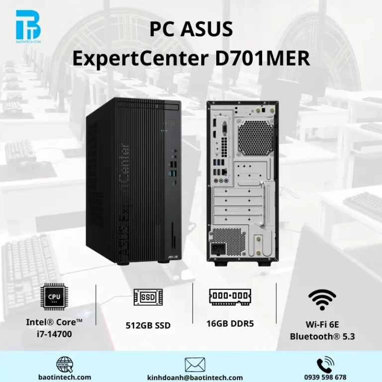 PC ASUS D701MER i7-14700/ 16GD5/ 512G-SSD/ TPM/ B760/ WF6E/ BT5/ KB/ M/ 500W/ NOS/ 3Y-OSS/ ĐEN