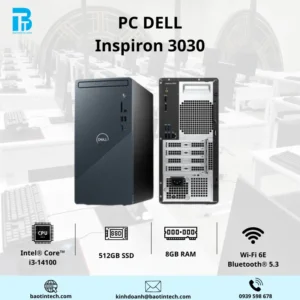 PC Dell Inspiron 3030 i3-14100/ 8GB/ 512GB SSD/ Win 11 Home/ 1Y/ 71047524