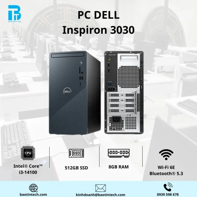 PC Dell Inspiron 3030 i3-14100/ 8GB/ 512GB SSD/ Win 11 Home/ 1Y/ 71047524