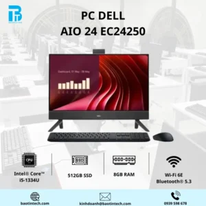 PC Dell AIO 24 EC24250 DR93T5 i5-1334U/ 8GB/ SSD 512GB/ 23.8 inch/ Windows 11 Home/ Office Home 2024/ 1Y/ Đen