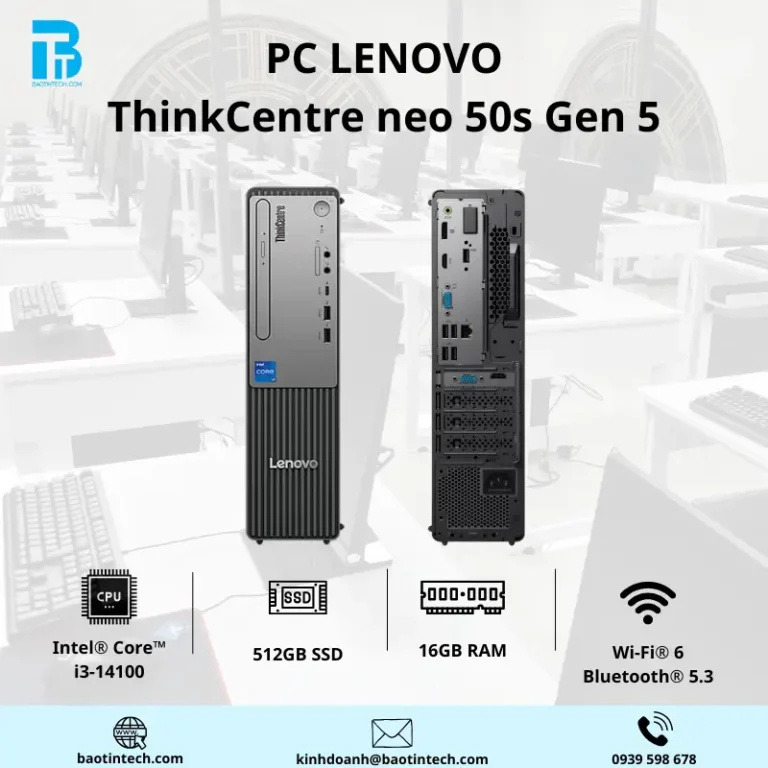 PC Lenovo ThinkCentre Neo 50s Gen 5 12XD002EVA CORE_I3- 14100, 16GB_DDR5, 512GB_SSD, NO OS