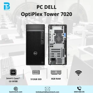 PC Dell OptiPlex Tower 7020 I3-14100/ 8GB DDR5/ 512GB SSD/ WINDOWS 11 HOME/ 2Y/ 42OT702001