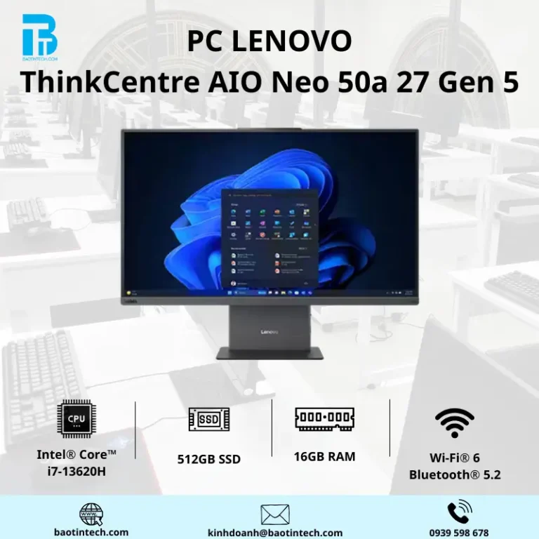 PC Lenovo ThinkCentre AIO Neo 50a 27 Gen 5 i7-13620H/16GB/512GB SSD/27 FHD/No OS /12SA001HVA