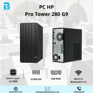 Máy tính để bàn HP Pro Tower 280 G9 PCI, Core i5-13500,8GB RAM,512GB SSD,Intel Graphics,Wlan ac+BT,Keyboard,Mouse,Win 11 Home 64,1Y WTY_B91LWAT
