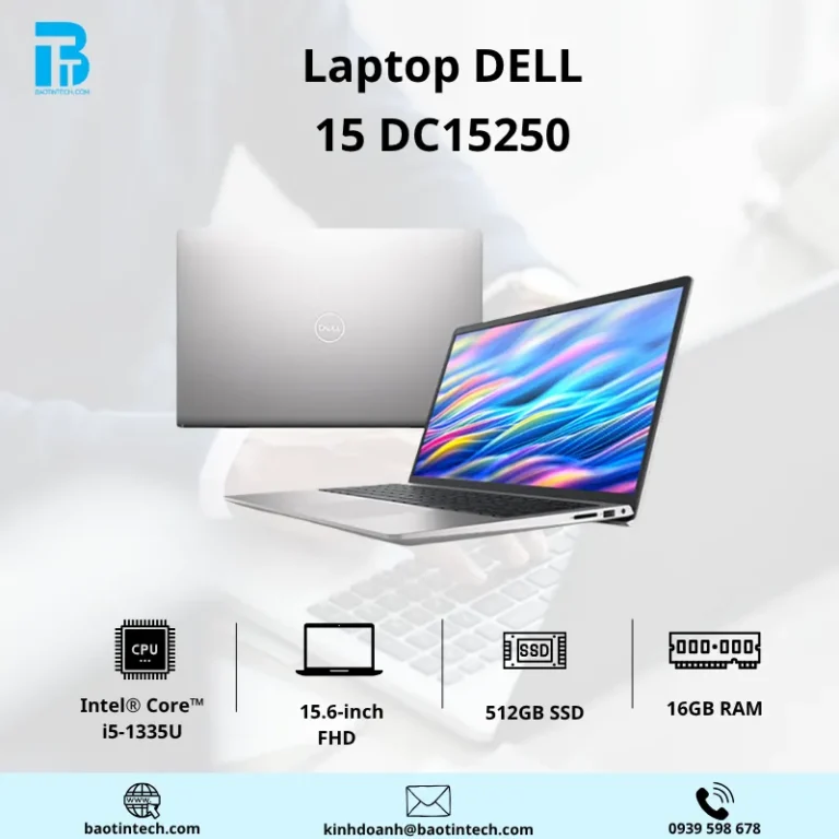 Máy tính xách tay Dell 15 DC15250 IntelCore i5-1334U (15.6FHD 16G 512GB SSD 3 Cell-41Whr Win 11 Home OfficeHome24 OS365 - 1Y)