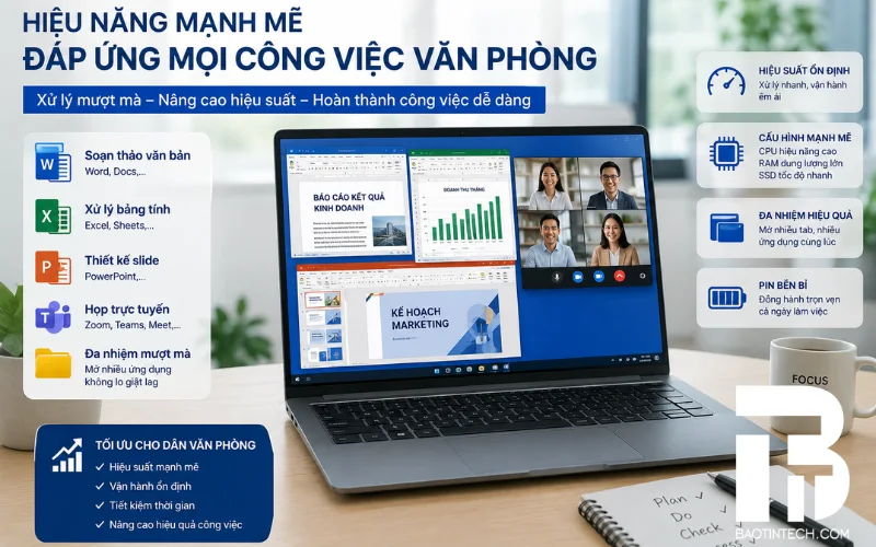 Checklist 10 Tiêu Chí “Vàng” Chọn Mua Laptop Văn Phòng Cho Doanh Nghiệp Hiệu năng chọn laptop văn phòng