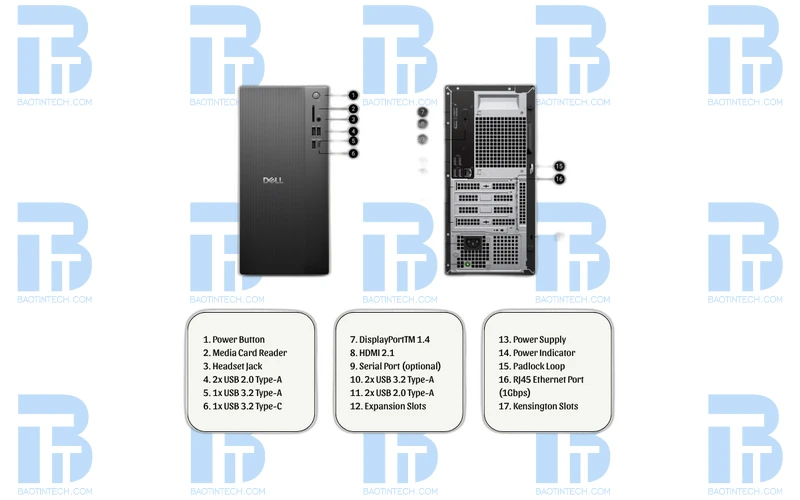 Máy tính để bàn Dell OptiPlex Tower ECT1250 Cấu hình Dell Tower ECT1250 TFPC81