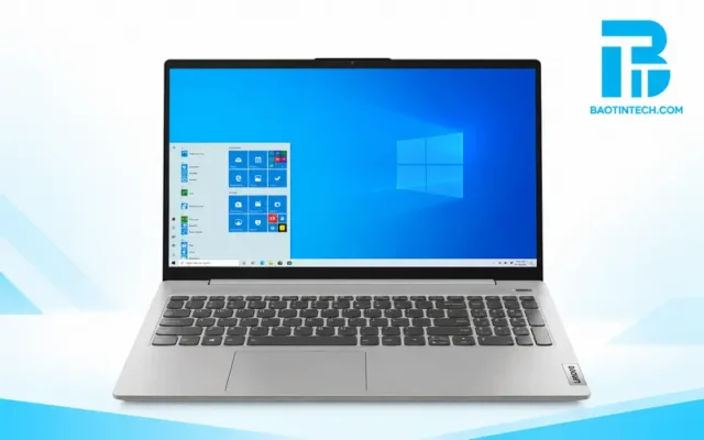 Laptop Lenovo IdeaPad màu bạc thiết kế mỏng nhẹ cho văn phòng