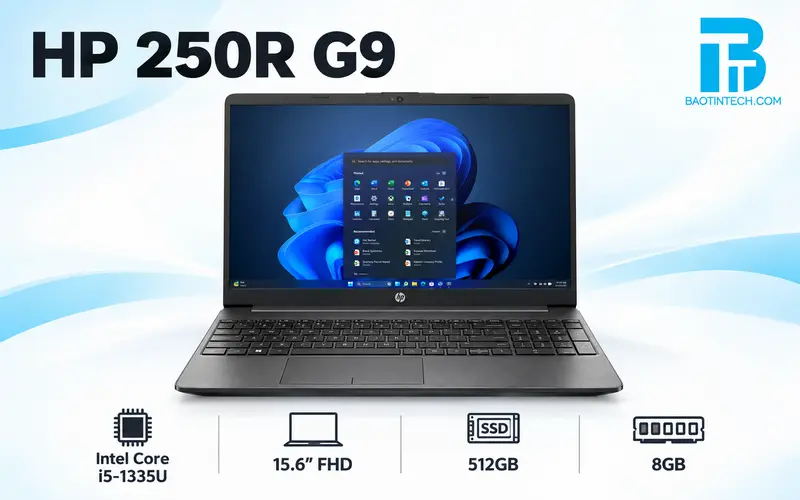 Laptop HP 250R G9 màn hình 15.6 inch cho văn phòng