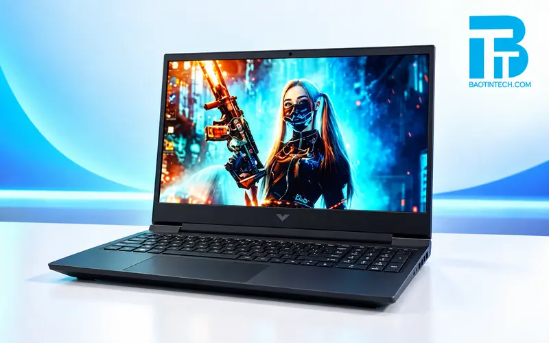 Laptop HP Gaming màu đen dành cho game và đồ họa nặng