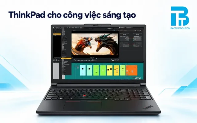 Laptop Lenovo ThinkPad hiển thị đồ họa hỗ trợ công việc sáng tạo