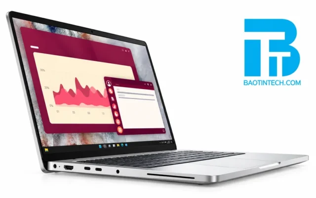 Laptop Dell Pro góc nghiêng thiết kế thanh lịch cho công việc