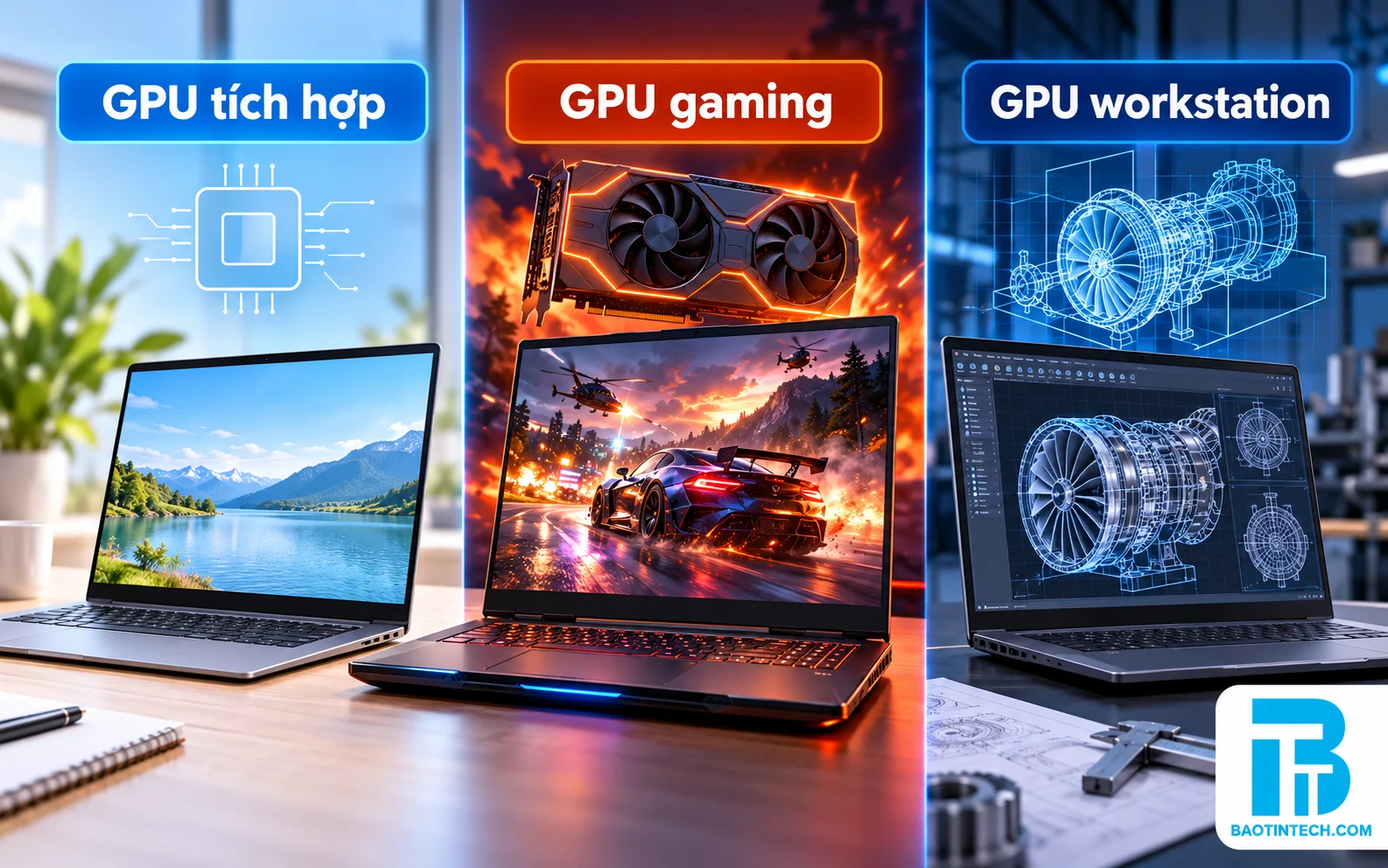 Cấu hình CPU GPU RAM SSD cho laptop đồ họa kỹ thuật