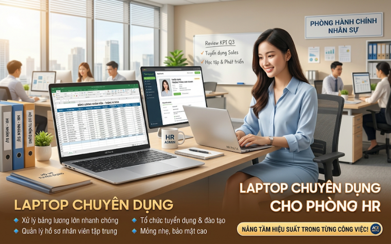 Laptop cho phòng kế toán hành chính nhân sự