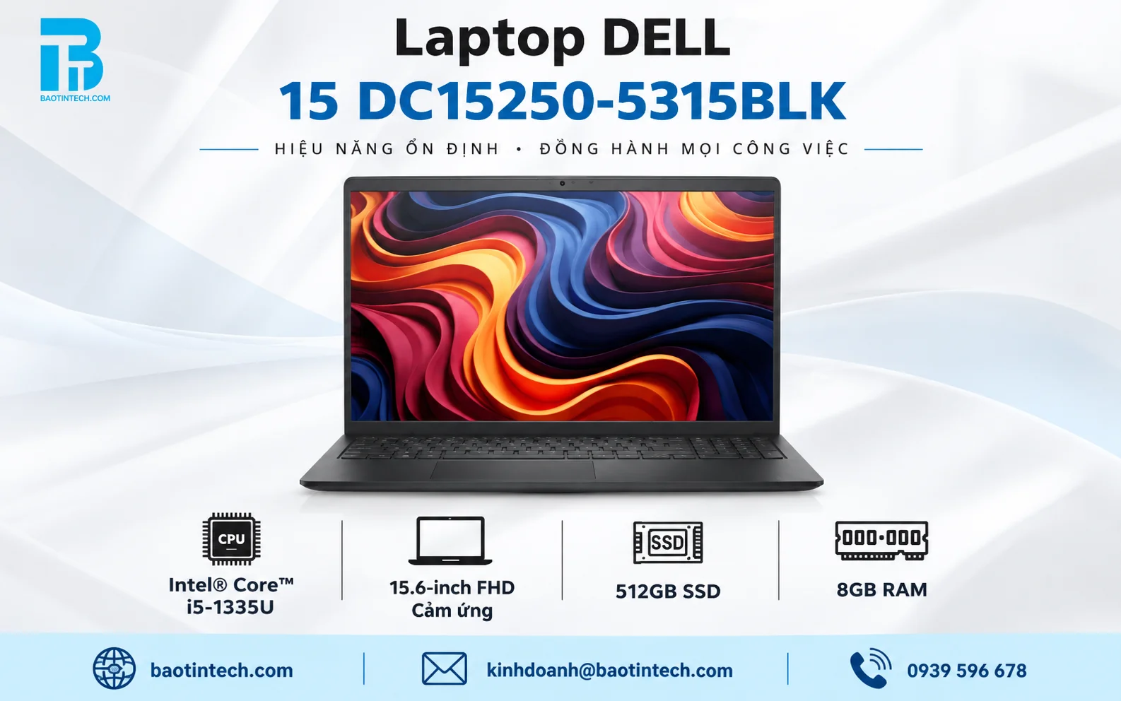 Laptop Dell Vostro 3520 màu đen