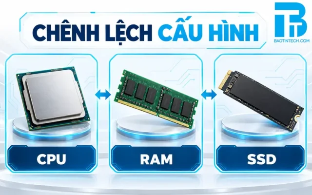 So sánh cấu hình CPU RAM và SSD khi chọn PC đồng bộ giá rẻ
