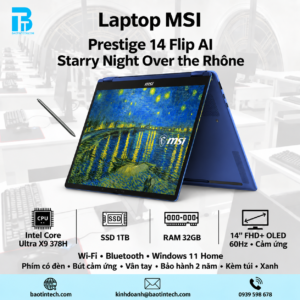 Laptop MSI Prestige 14 Flip AI+ 14T234-260VN họa tiết Starry Night Over the Rhône
