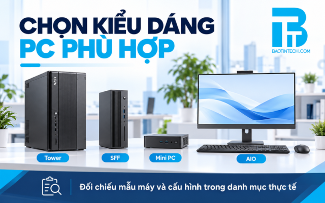 Bốn kiểu dáng PC đồng bộ Tower SFF Mini PC và AIO.
