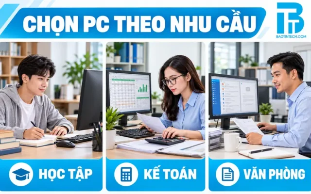 Tư vấn PC đồng bộ theo nhu cầu học tập văn phòng và kỹ thuật