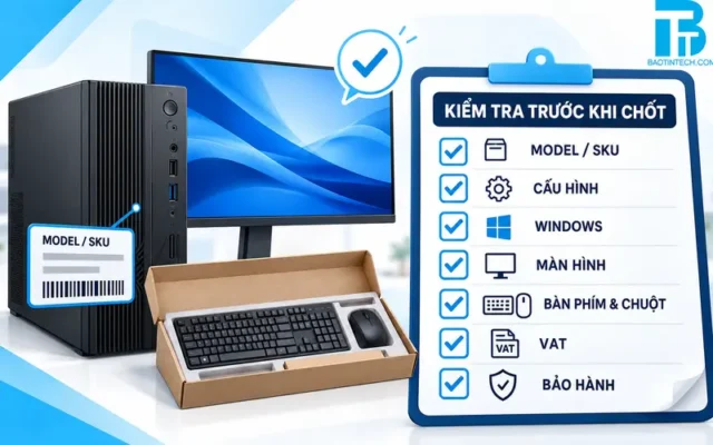 Checklist kiểm tra model cấu hình và gói PC đồng bộ trước khi mua