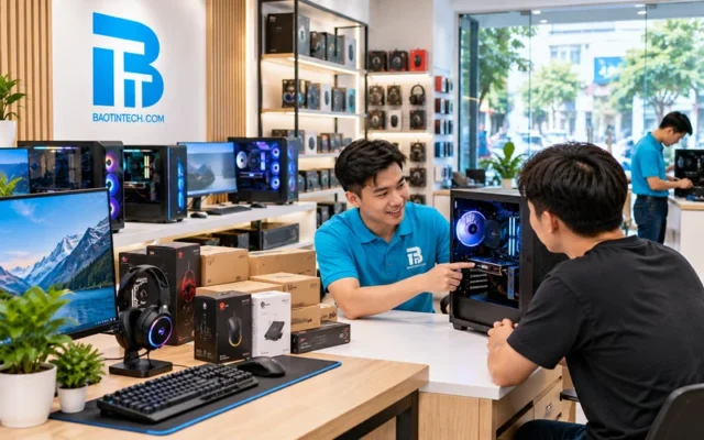 Hình minh họa không gian lựa chọn máy tính và thiết bị PC