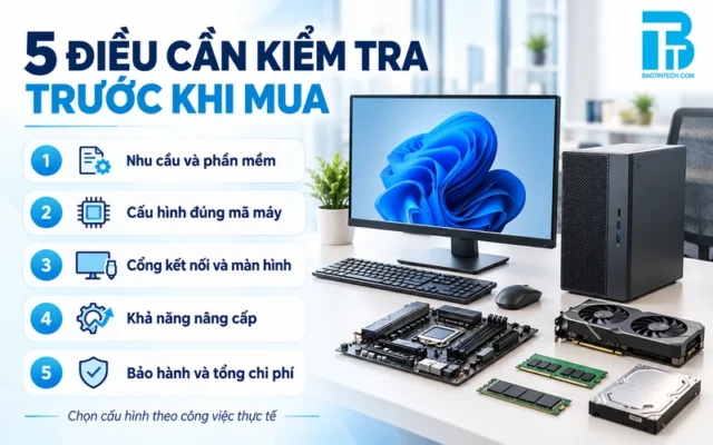 Checklist năm điều cần kiểm tra trước khi mua PC đồng bộ.