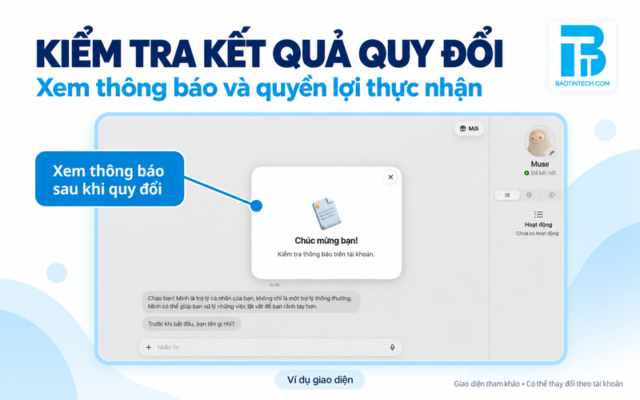 Hướng dẫn cách kiểm tra kết quả phản hồi từ trợ lý ảo Muse AI