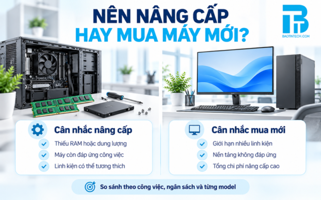 So sánh nâng cấp máy tính đồng bộ với phương án mua PC mới