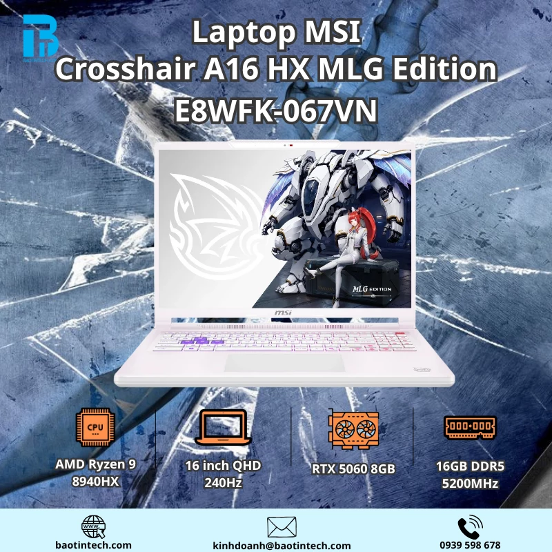 Laptop MSI Crosshair A16 HX MLG Edition E8WFK-067VN